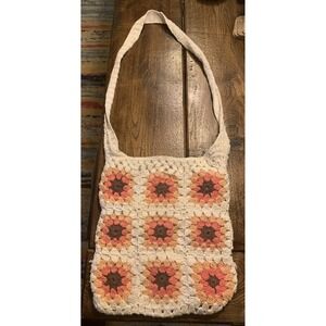 Womens Boho Shoulder Bag Colorful India Crochet Granny Square Hippie Festival